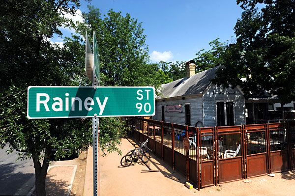 Rainey Street sign in Austin, Texas